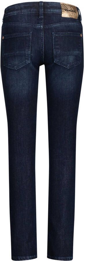 VINGINO high waist skinny jeans Amia deep dark Blauw Meisjes Denim Effen 110