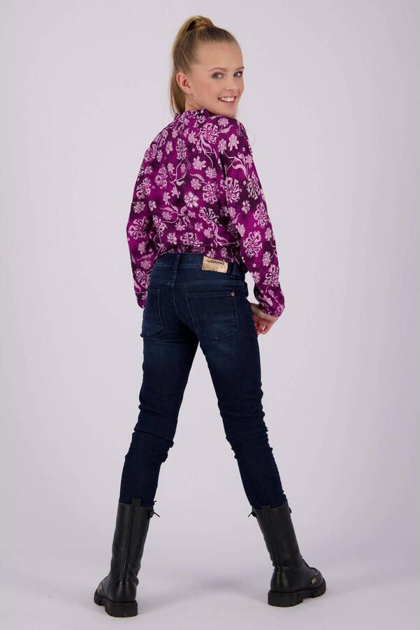 VINGINO high waist skinny jeans Amia deep dark Blauw Meisjes Denim Effen 110 - Foto 2