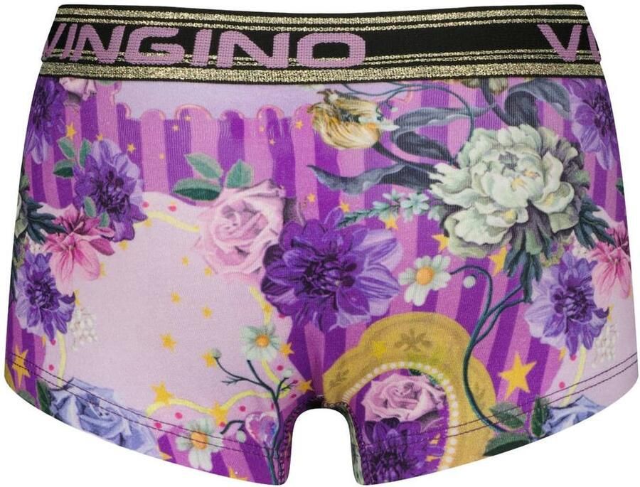 Vingino hipsters met print deep purple (set van 3) Slip Paars Meisjes Stretchkatoen - Foto 2