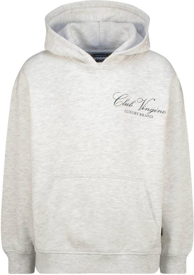 Vingino hoodie met backprint en tekst lichtgrijs