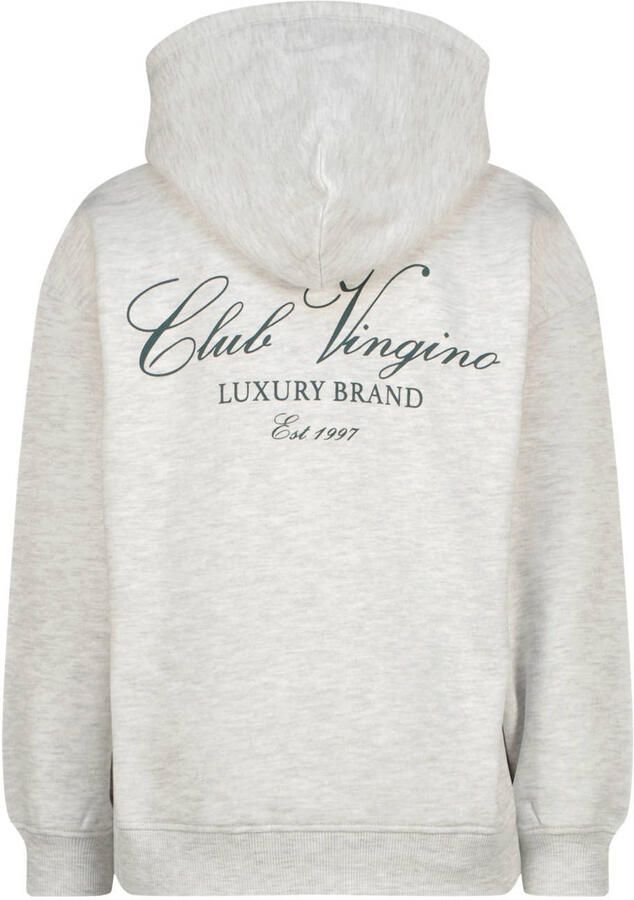 Vingino hoodie met backprint en tekst lichtgrijs - Foto 2