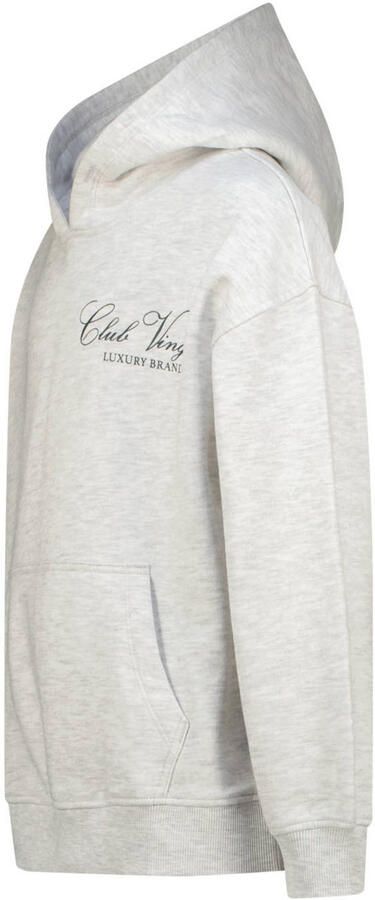 Vingino hoodie met backprint en tekst lichtgrijs - Foto 3