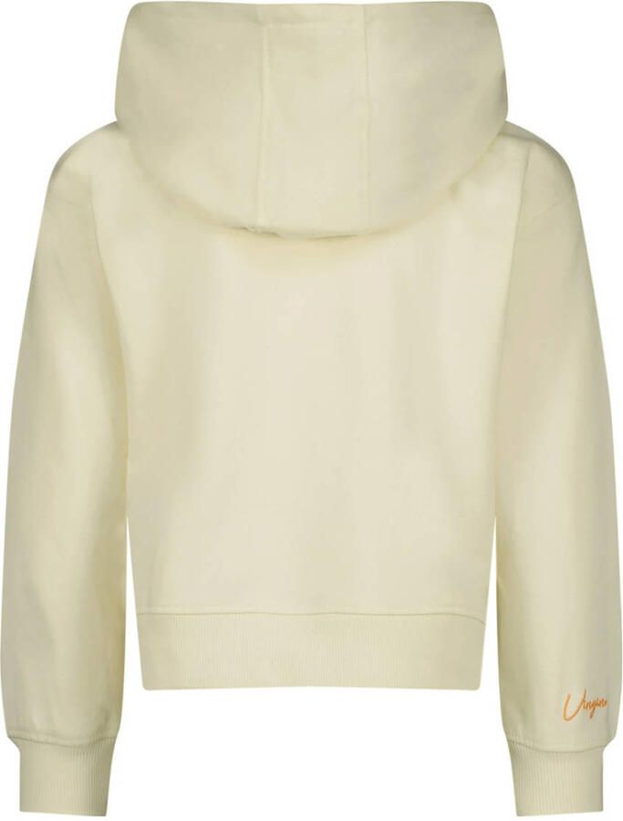 VINGINO hoodie Nadien met tekst offwhite rood Sweater Ecru Tekst 128