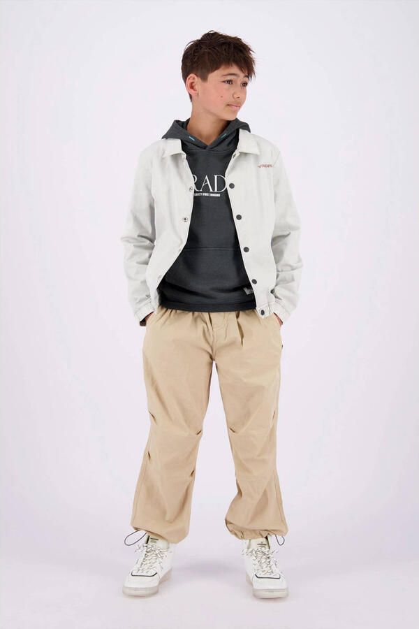 VINGINO hoodie Nifon met tekst antraciet Sweater Grijs Tekst 152 - Foto 3