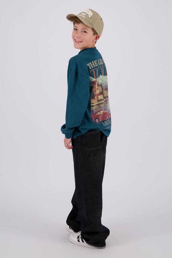 Vingino oversized longsleeve donkergroen Jongens Katoen Ronde hals - Foto 3