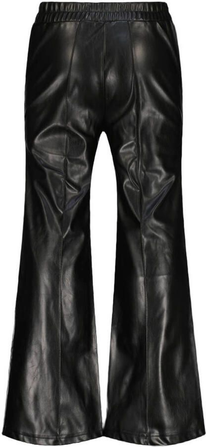 Vingino imitatieleren wide leg casual broek zwart - Foto 2