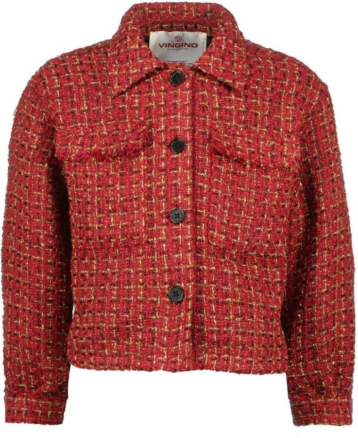 VINGINO jasje Liv rood geel Meisjes Polyester Klassieke kraag Effen 152