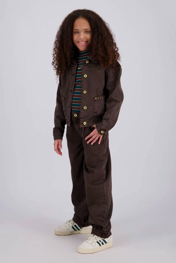 Vingino katoenen jas met studs donkerbruin - Foto 3