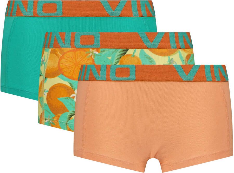 Vingino katoenen short met print oranje groen (set van 3)