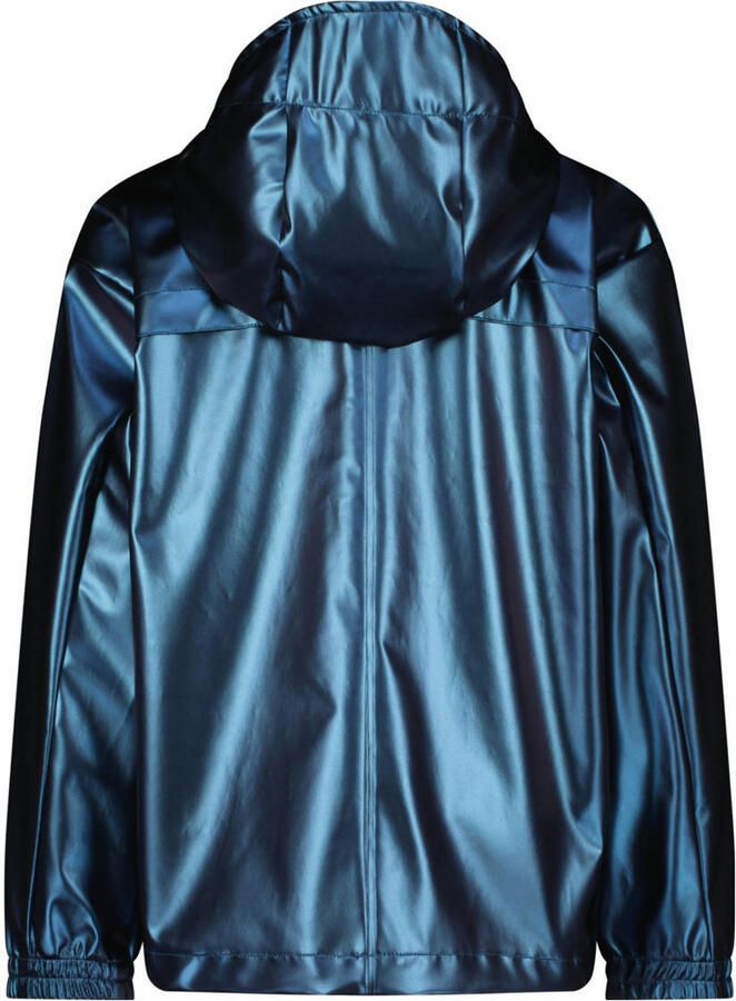 VINGINO kids regenjas Lightning blauw metallic Polypropyleen Capuchon 122 128