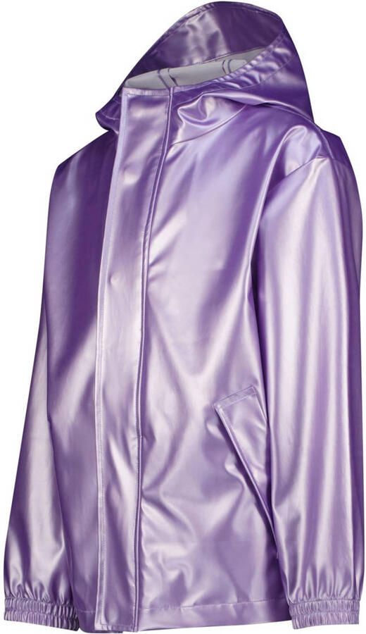 VINGINO kids regenjas Lightning lila metallic Paars Polypropyleen Capuchon 134 140