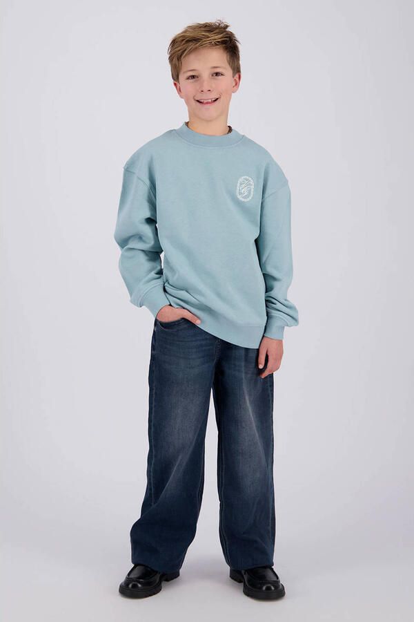 Vingino sweater met print grijsblauw