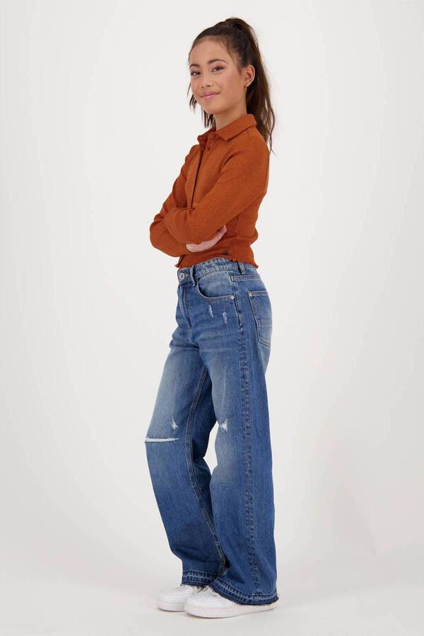 VINGINO longsleeve Jesmine bruin Meisjes Polyester Klassieke kraag Effen 104 - Foto 3