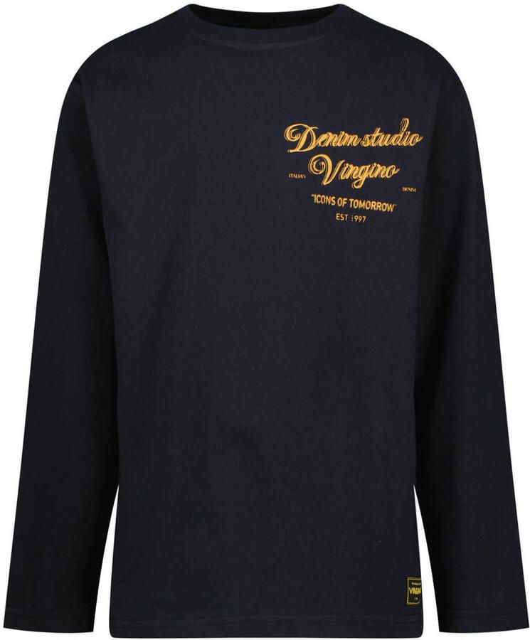 Vingino longsleeve met backprint donkerblauw