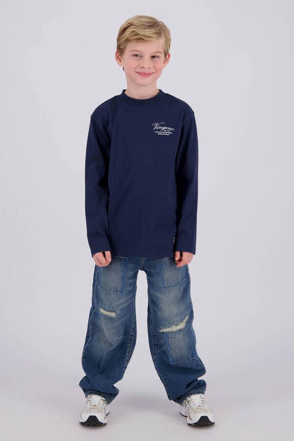 Vingino longsleeve met logo donkerblauw