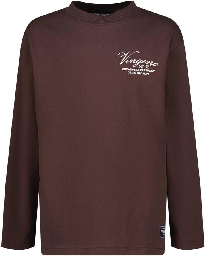 Vingino longsleeve met logo donkerbruin
