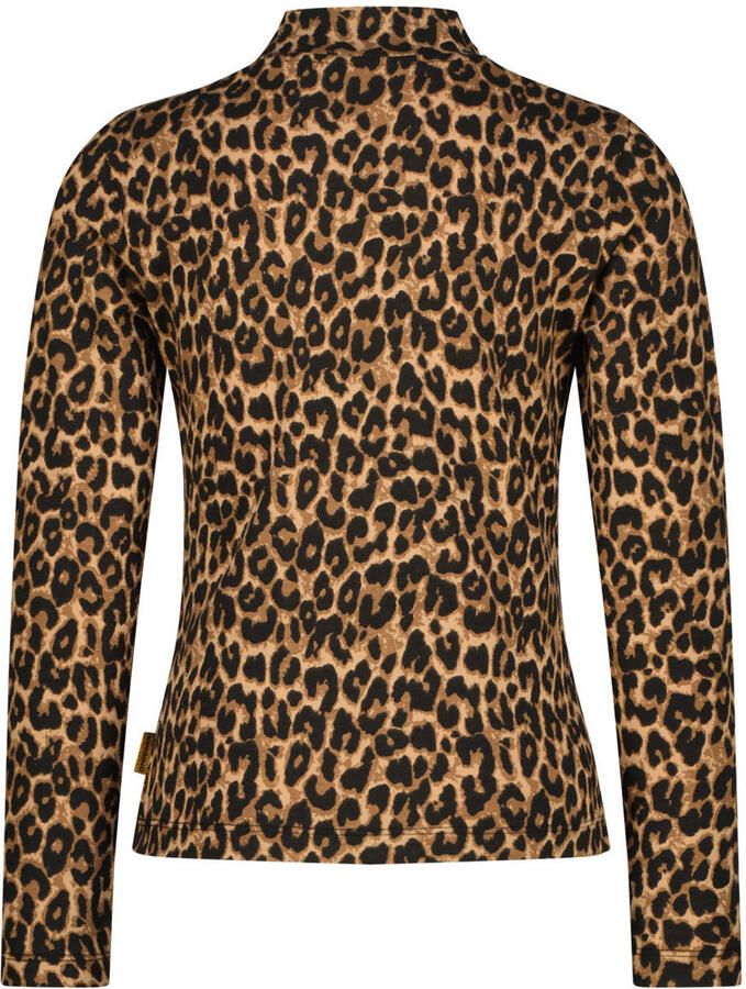 Vingino longsleeve met panterprint bruin zwart Meisjes Stretchkatoen Col - Foto 2
