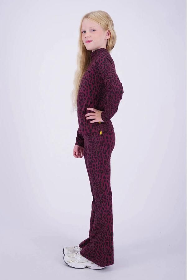 Vingino longsleeve met panterprint donkerrood Meisjes Stretchkatoen Col - Foto 2