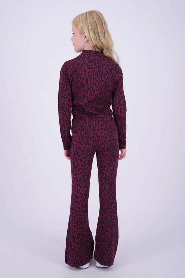 Vingino longsleeve met panterprint donkerrood Meisjes Stretchkatoen Col - Foto 3