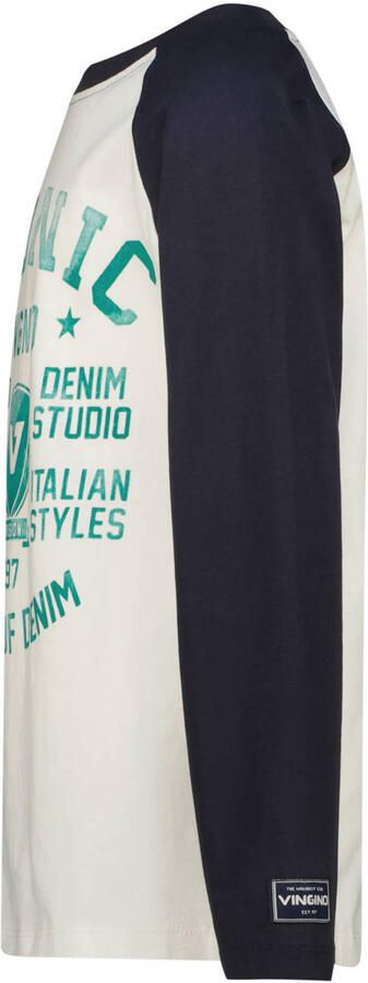 Vingino longsleeve met print donkerblauw Jongens Katoen Ronde hals Printopdruk - Foto 3