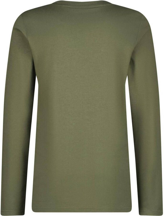 VINGINO longsleeve Vior met printopdruk mosgroen Jongens Katoen Ronde hals 116