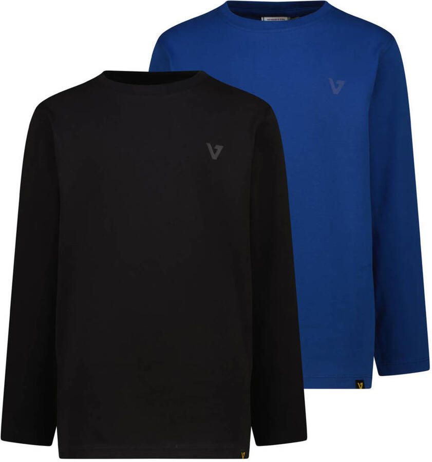 Vingino longsleeves zwart hardblauw (set van 2) Jongens Katoen Ronde hals