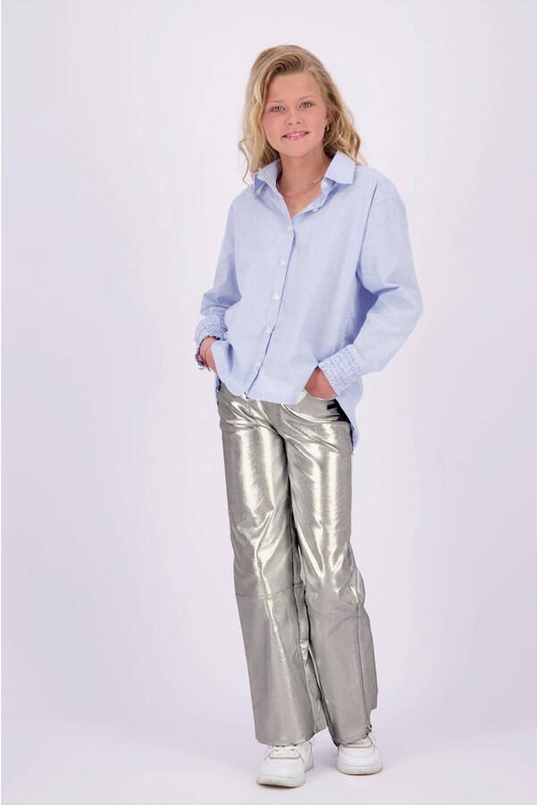 VINGINO metallic wide leg broek Sarley zilver Meisjes Katoen Effen 176 - Foto 3