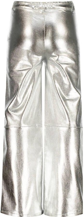 VINGINO metallic wide leg broek Sarley zilver Meisjes Katoen Effen 176 - Foto 2