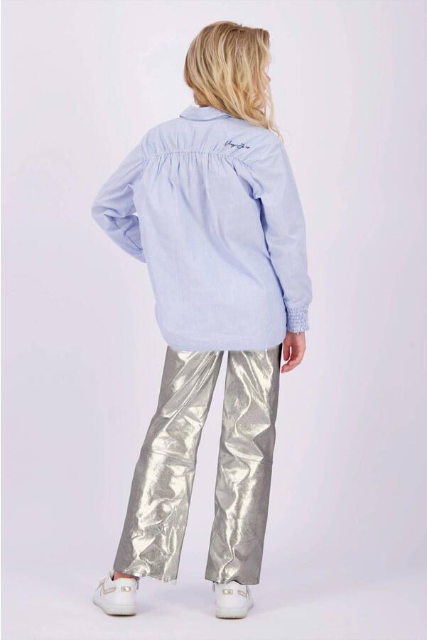 VINGINO metallic wide leg broek Sarley zilver Meisjes Katoen Effen 176