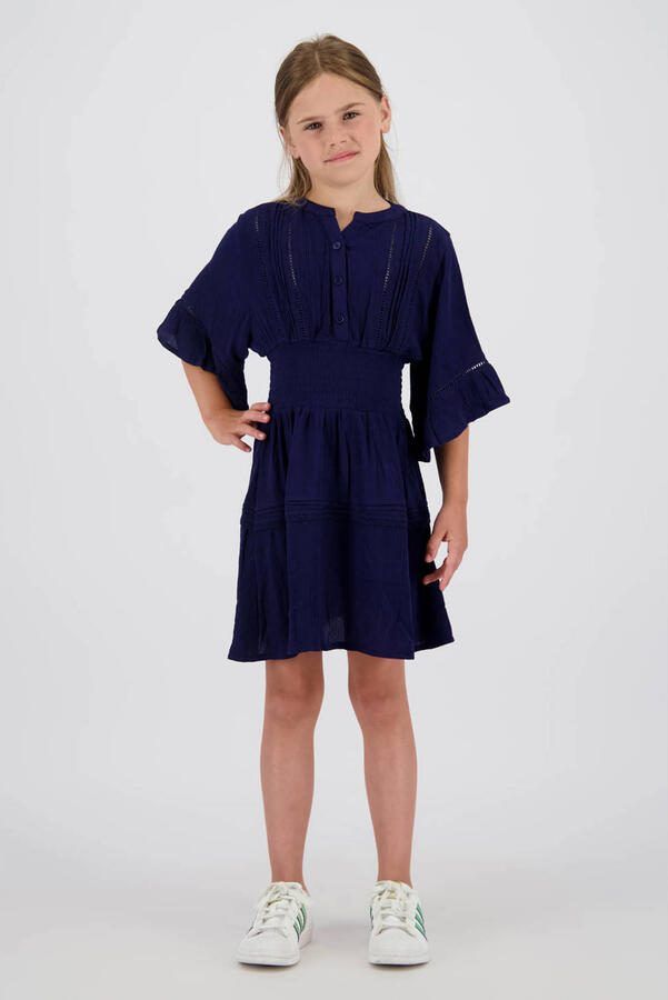 Vingino midi jurk broderie donkerblauw