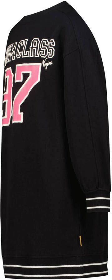 Vingino midi sweatjurk met backprint zwart - Foto 3