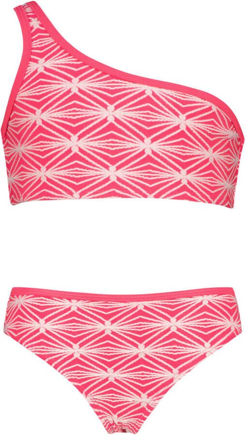 Vingino one shoulder bikini Zavine roze wit