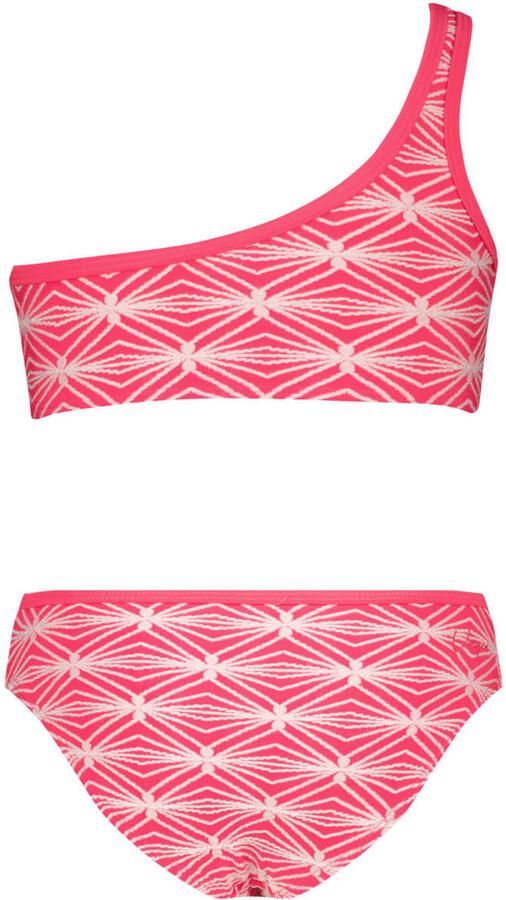 Vingino one shoulder bikini Zavine roze wit - Foto 3