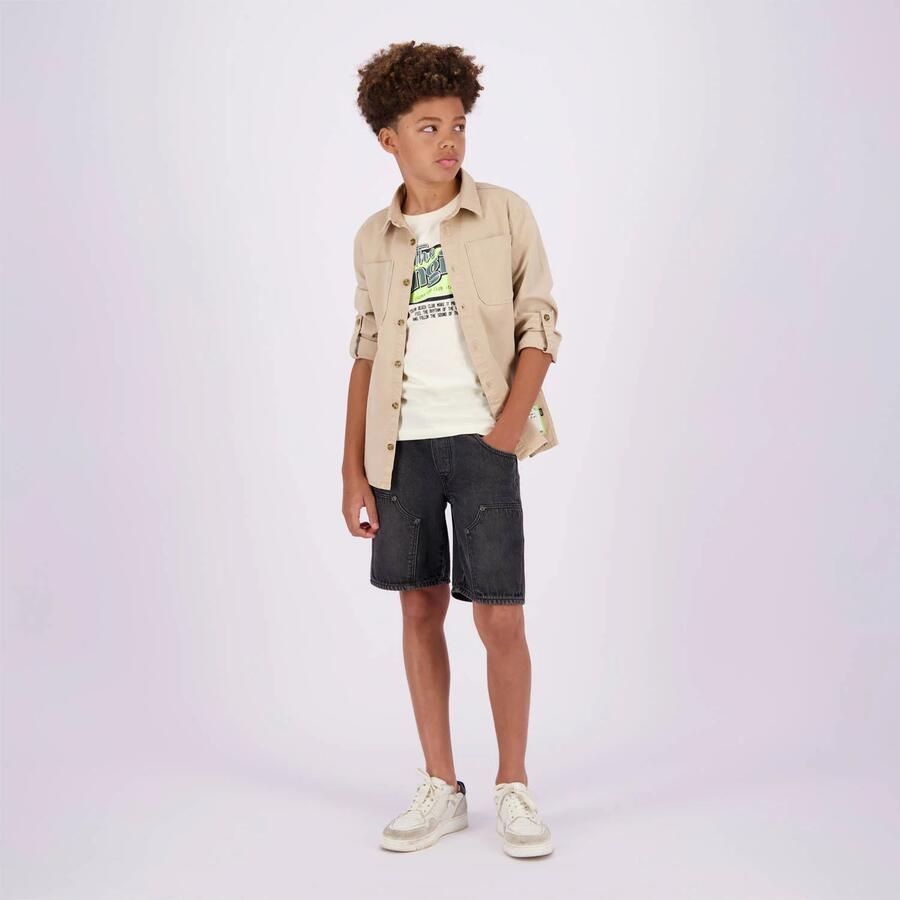 VINGINO overhemd Lex beige Jongens Katoen Klassieke kraag Effen 164 - Foto 4