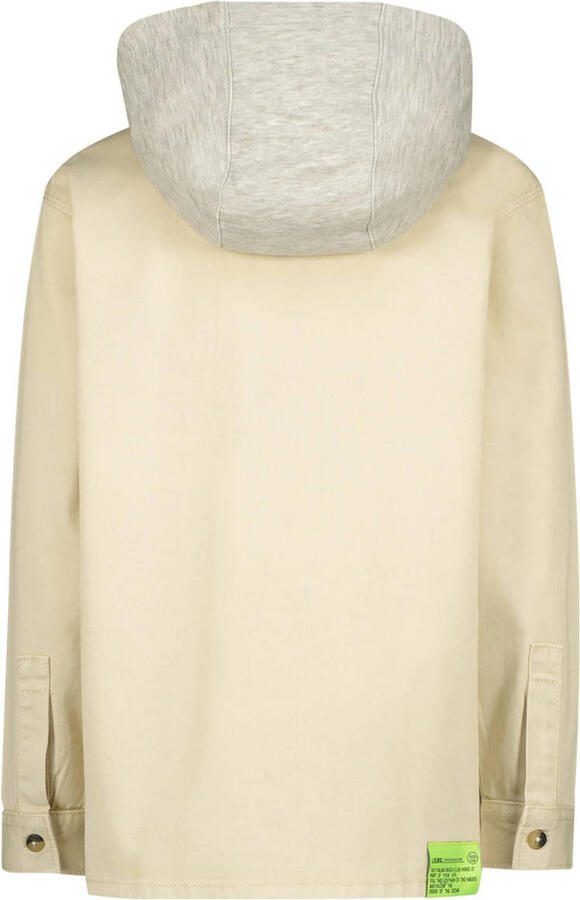 VINGINO overshirt Lior met capuchon ecru grijs melange Overhemd Effen 152 - Foto 3