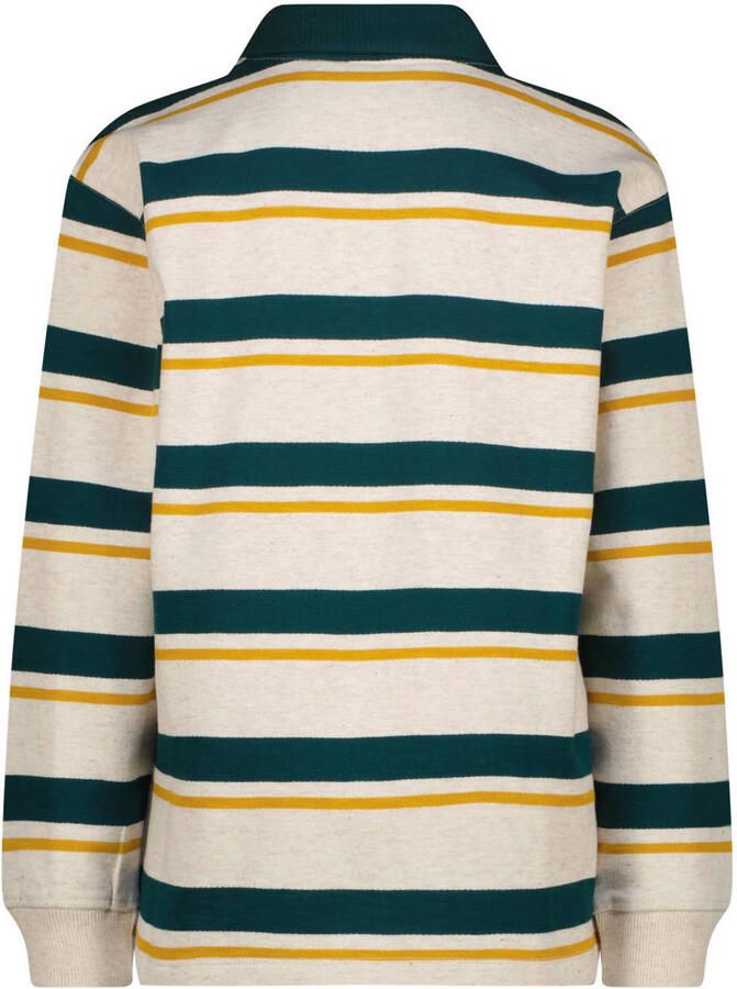 Vingino oversized gestreepte longsleeve beige groen geel Jongens Katoen Polokraag - Foto 5