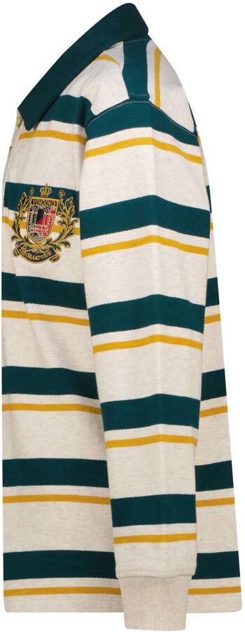 Vingino oversized gestreepte longsleeve beige groen geel Jongens Katoen Polokraag - Foto 6