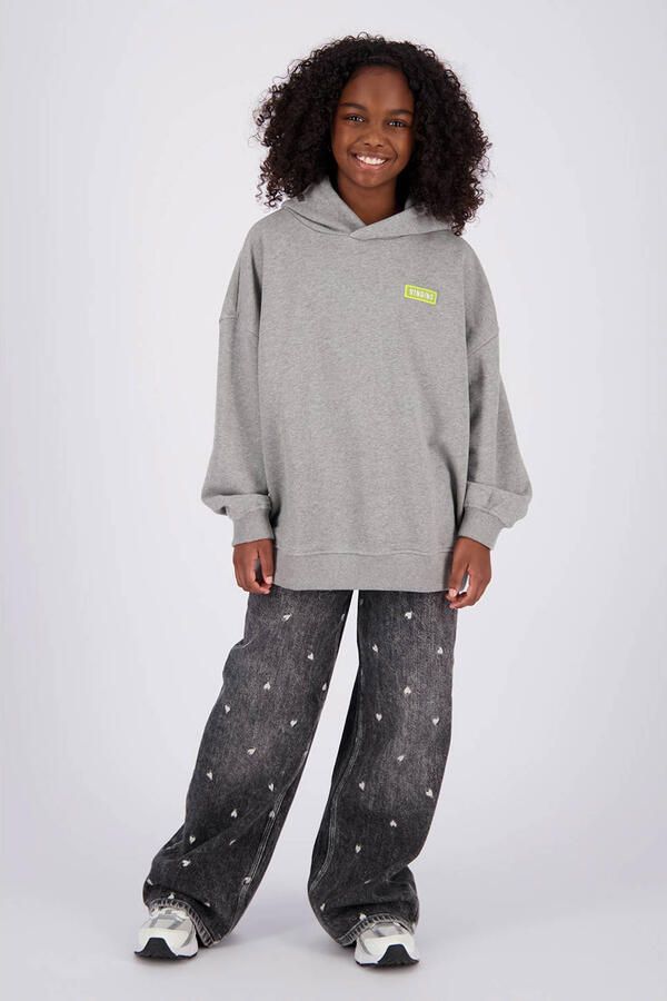 Vingino oversized hoodie met backprint grijs