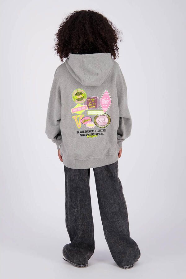Vingino oversized hoodie met backprint grijs - Foto 2