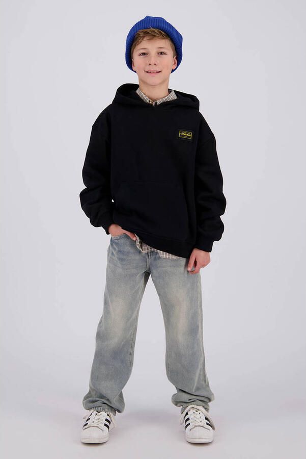 Vingino oversized hoodie met backprint zwart Sweater Backprint