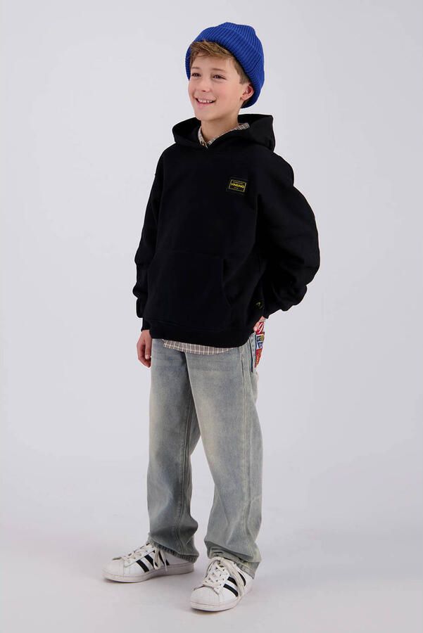 Vingino oversized hoodie met backprint zwart Sweater Backprint - Foto 3