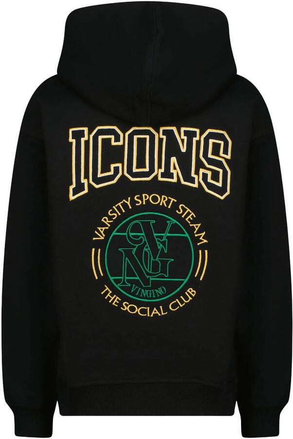 Vingino oversized hoodie met backprint zwart Sweater Backprint - Foto 2