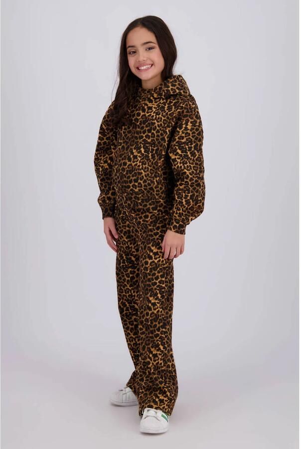 Vingino oversized hoodie met panterprint bruin - Foto 3