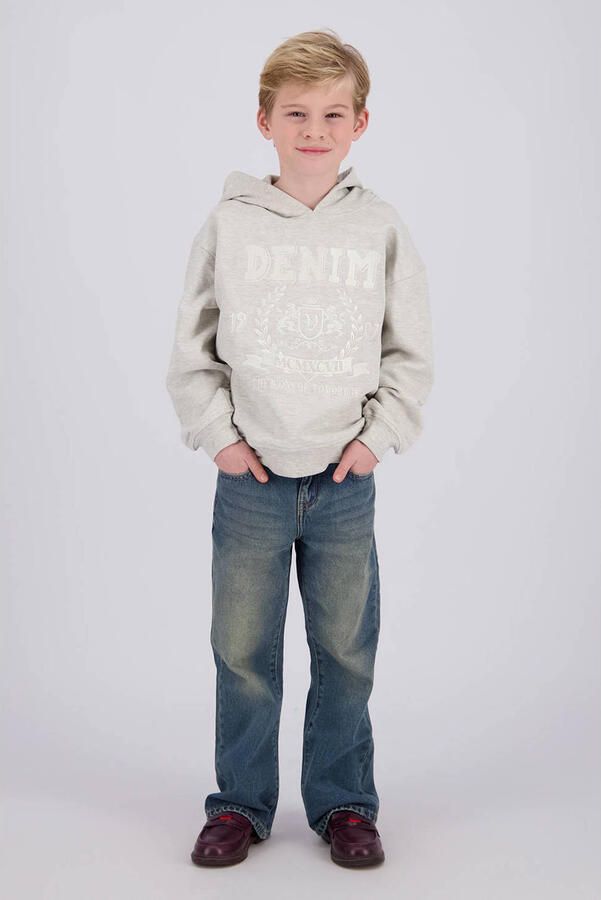 Vingino oversized hoodie met print beige Sweater Printopdruk