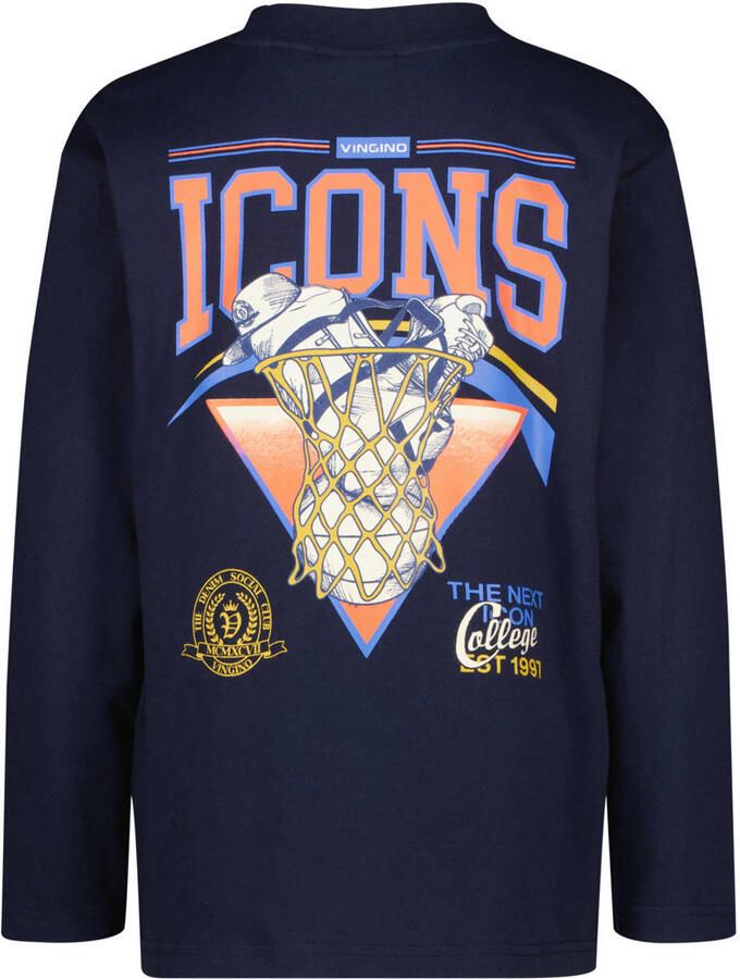 Vingino oversized longsleeve met backprint donkerblauw - Foto 2