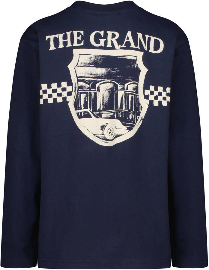 Vingino oversized longsleeve met backprint donkerblauw Jongens Katoen Ronde hals - Foto 2