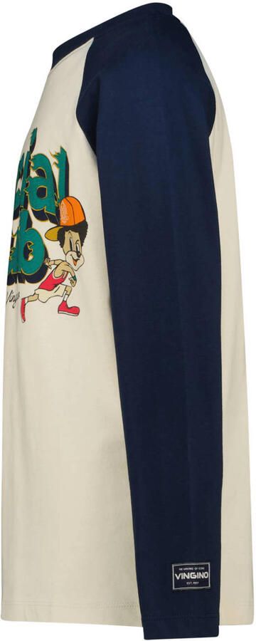 Vingino oversized longsleeve met print donkerblauw Jongens Katoen Ronde hals - Foto 2