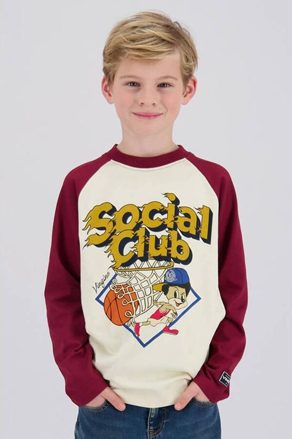 Vingino oversized longsleeve met print donkerrood