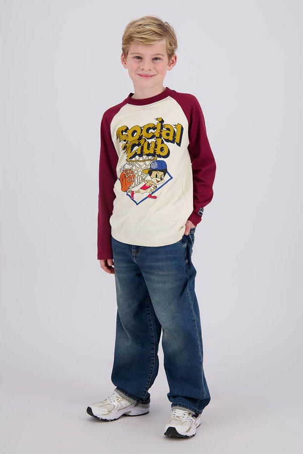Vingino oversized longsleeve met print donkerrood - Foto 2
