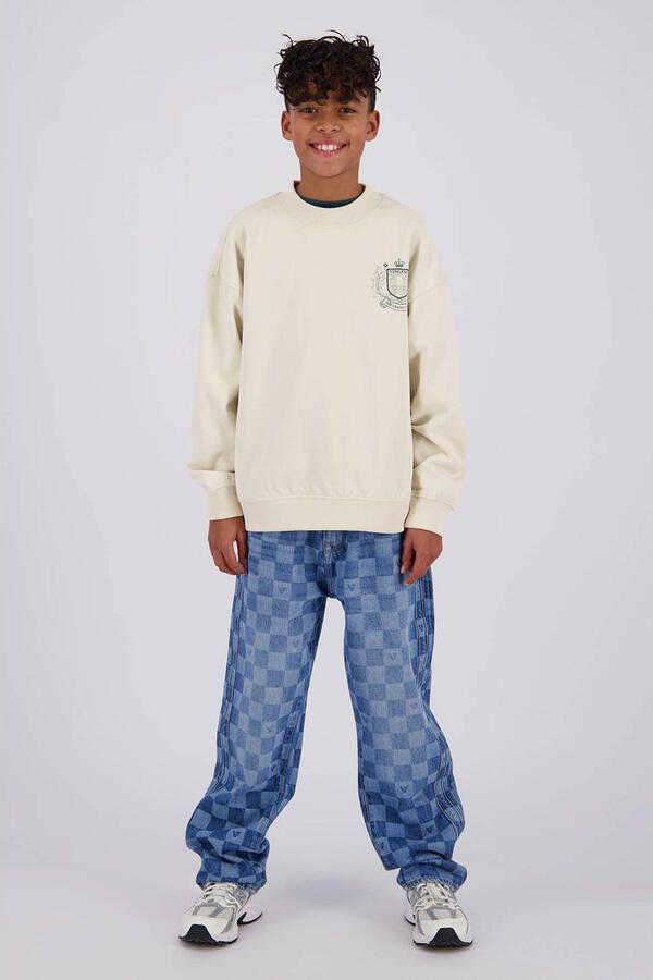Vingino oversized sweater met backprint beige Backprint